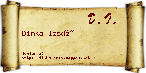 Dinka Izsó névjegykártya